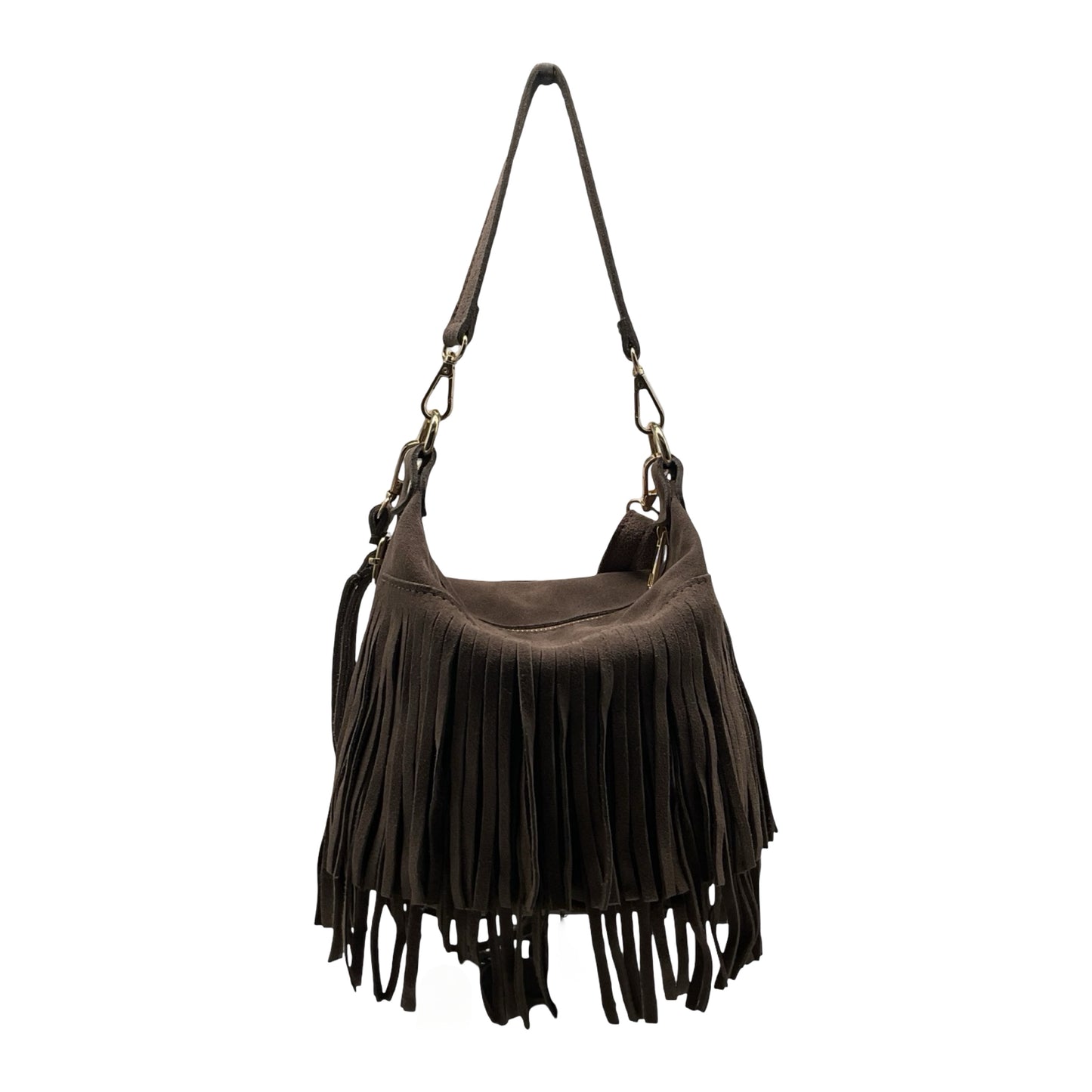 SAC CUIR SUEDE FRANGE CHANTALE