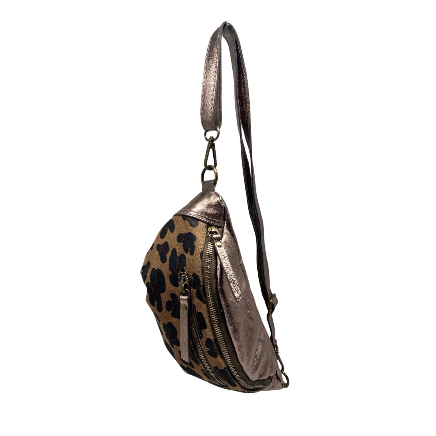 SAC BABANE CUIR LEOPARD MM