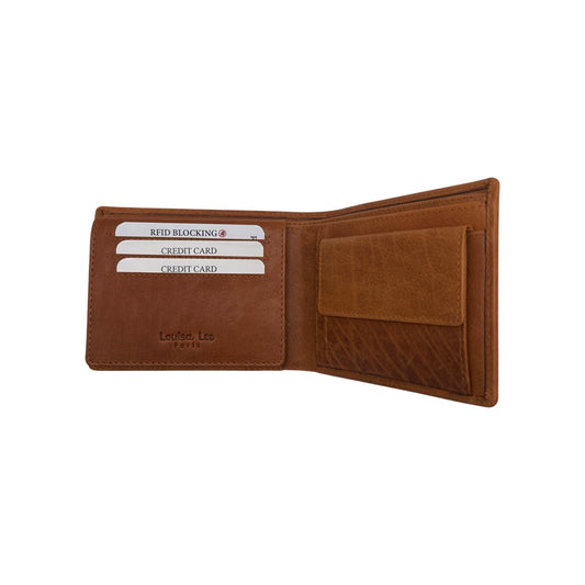 SIMON CAMEL WILD LEATHER WALLET 