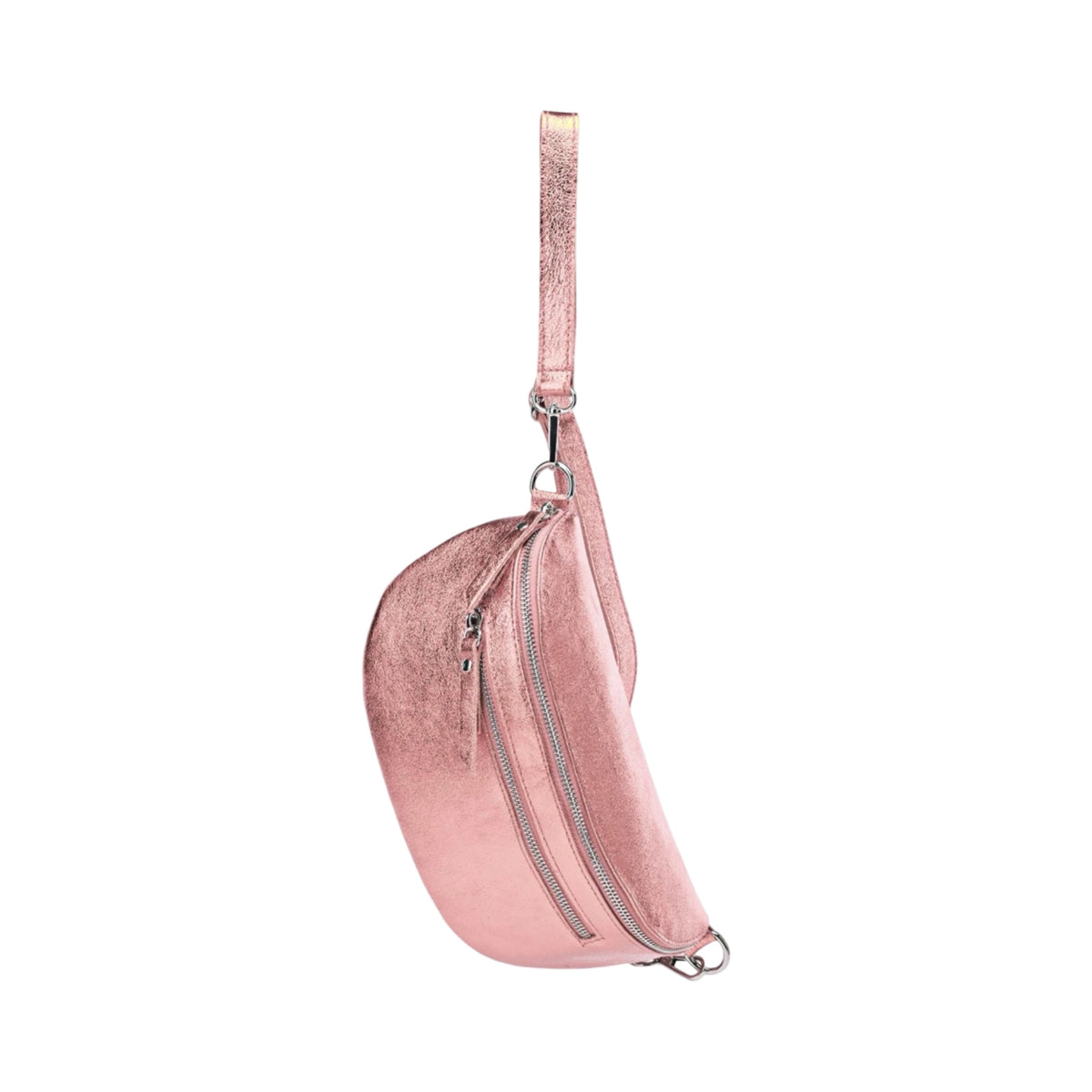 Sac Banane 2 Fermetures en Cuir Irisé 30cm