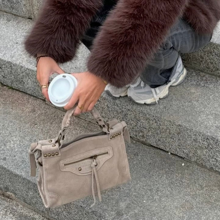 SAC A MAIN CUIR DAIM OLAYA