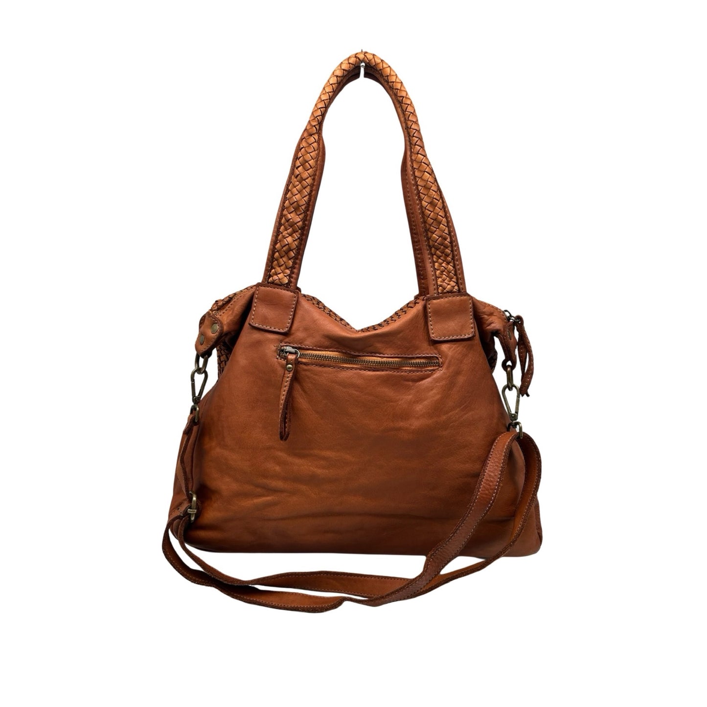 GRAND SAC EPAULE 2 POCHE CUIR WASHED  TAMARA