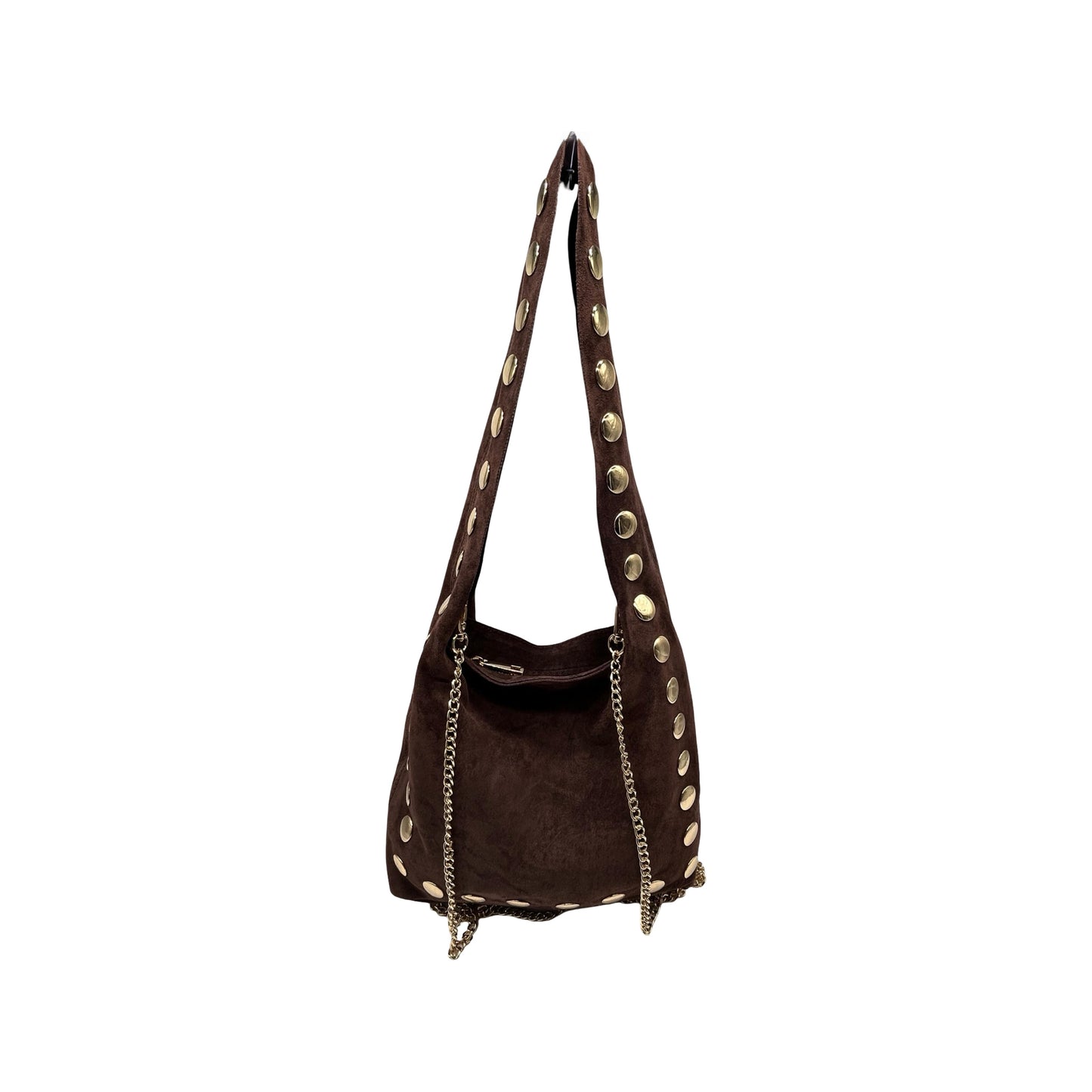 SAC A MAIN EN CUIR CLOUTÉ OR - MODÈLE "ALEXA"