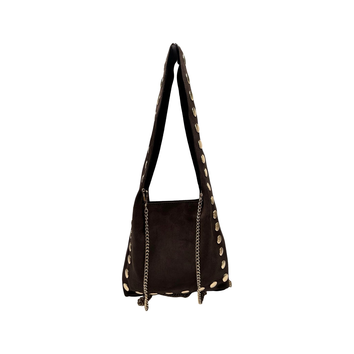 SAC A MAIN EN CUIR CLOUTÉ OR - MODÈLE "ALEXA"