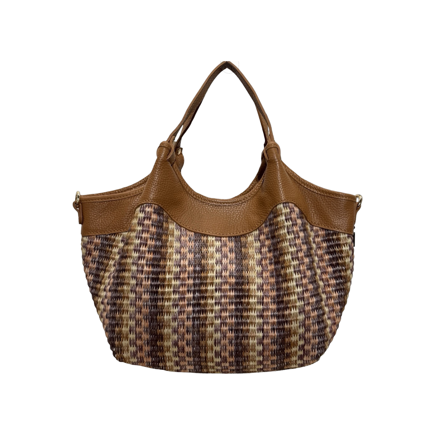 Sac Raphia Cuir Olga Médium Multicolore