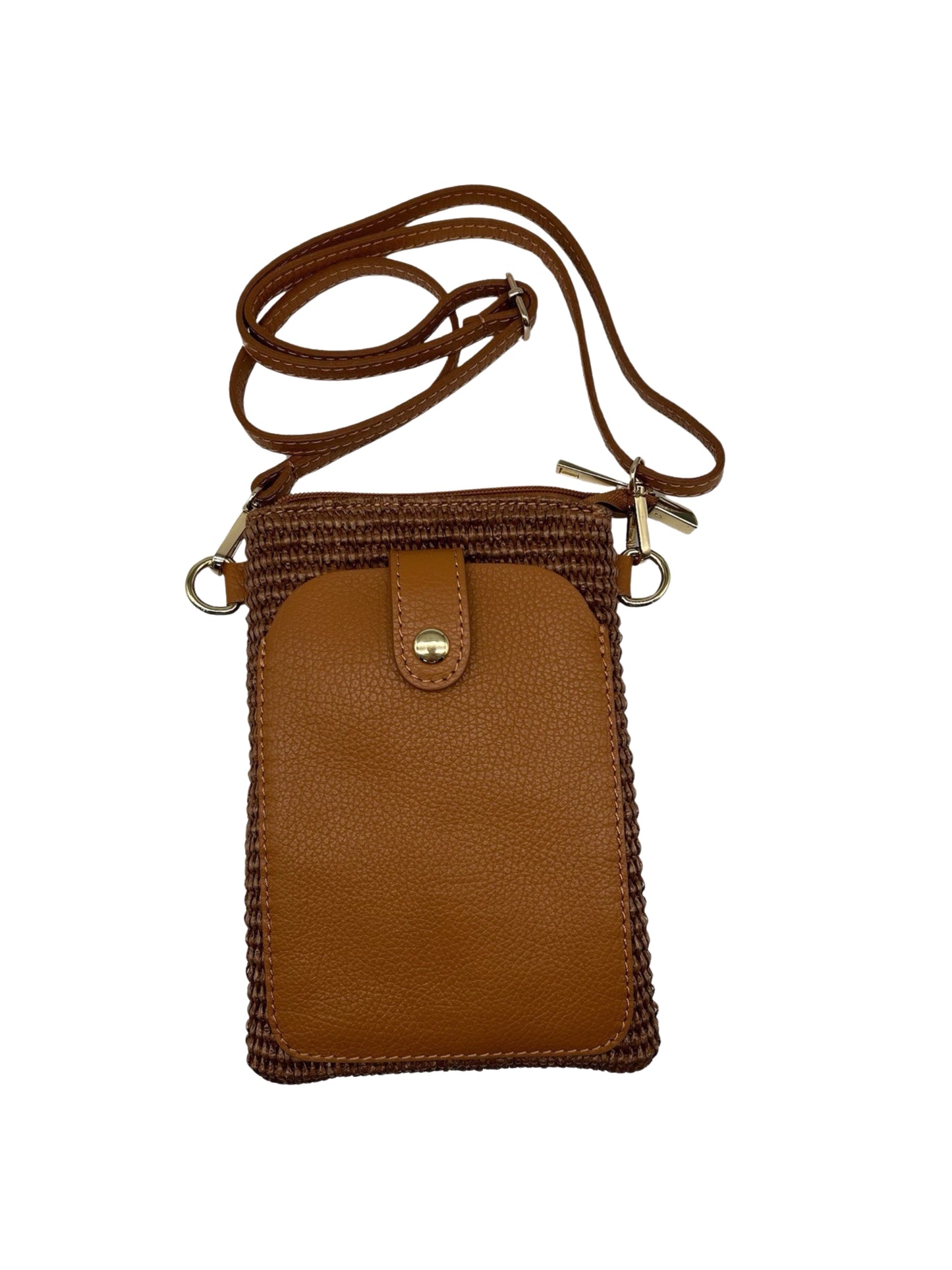 SAC TELEPHONE CUIR GRAINE ALINA TRESSE