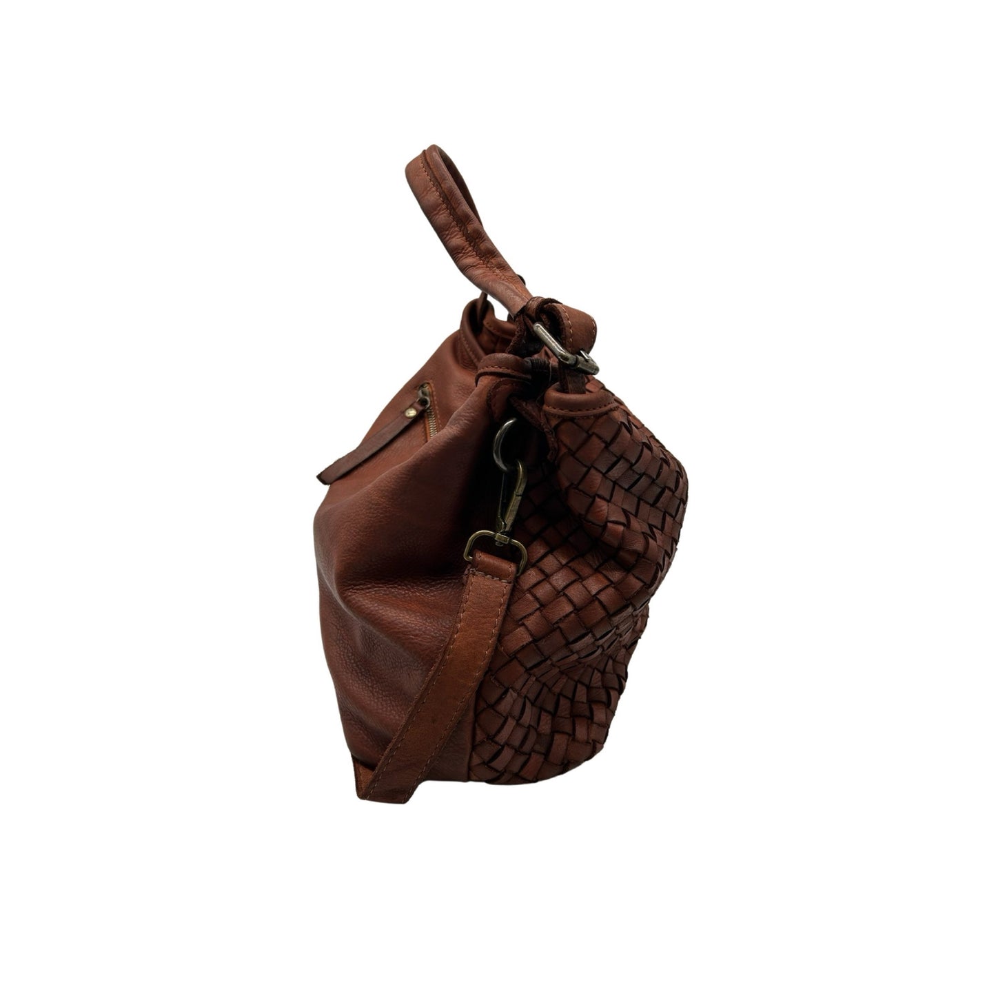 SAC EPAULE CUIR WASHED MIREILLE CAMEL