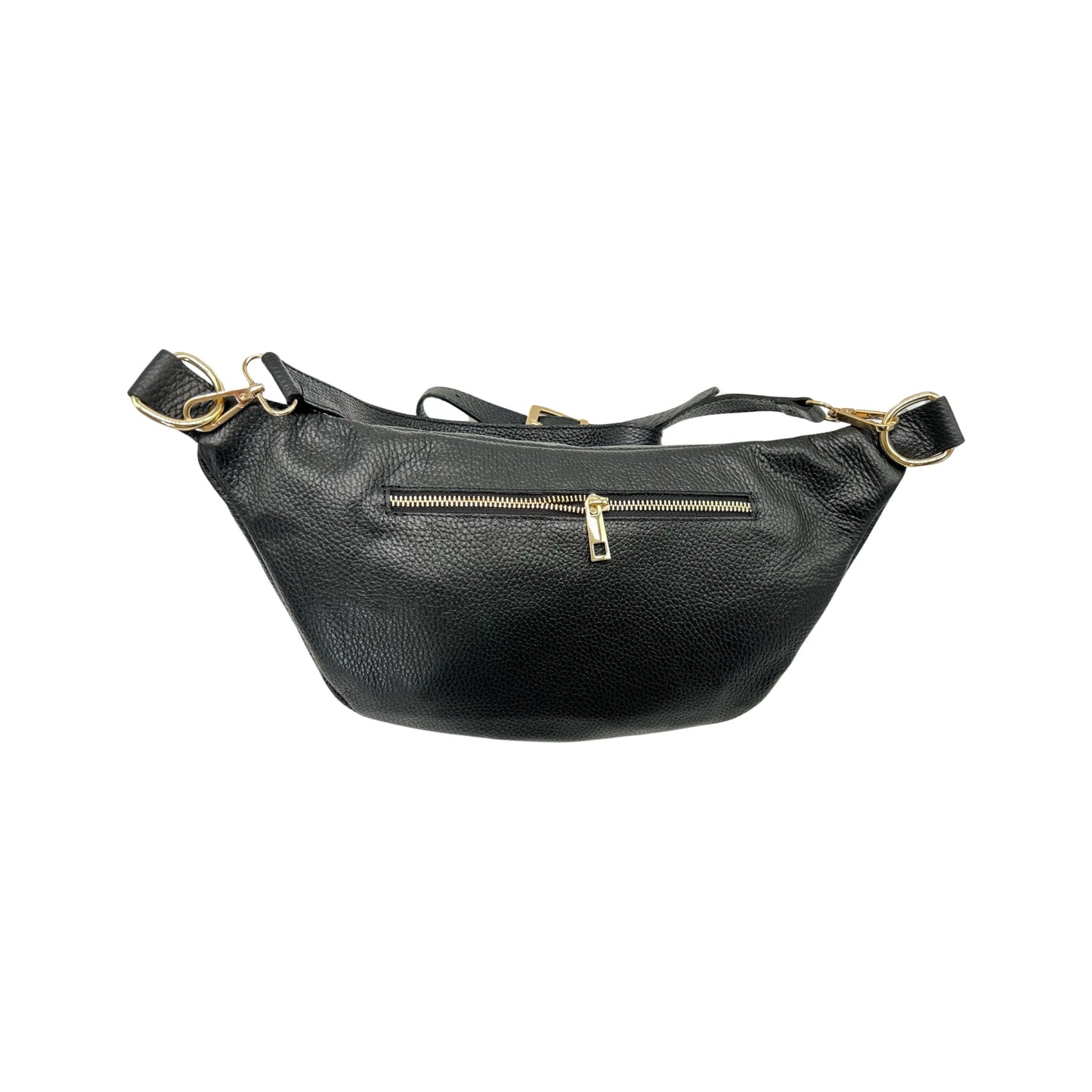 GRAND SAC BANANE CUIR GRAINE 39CM NOIR