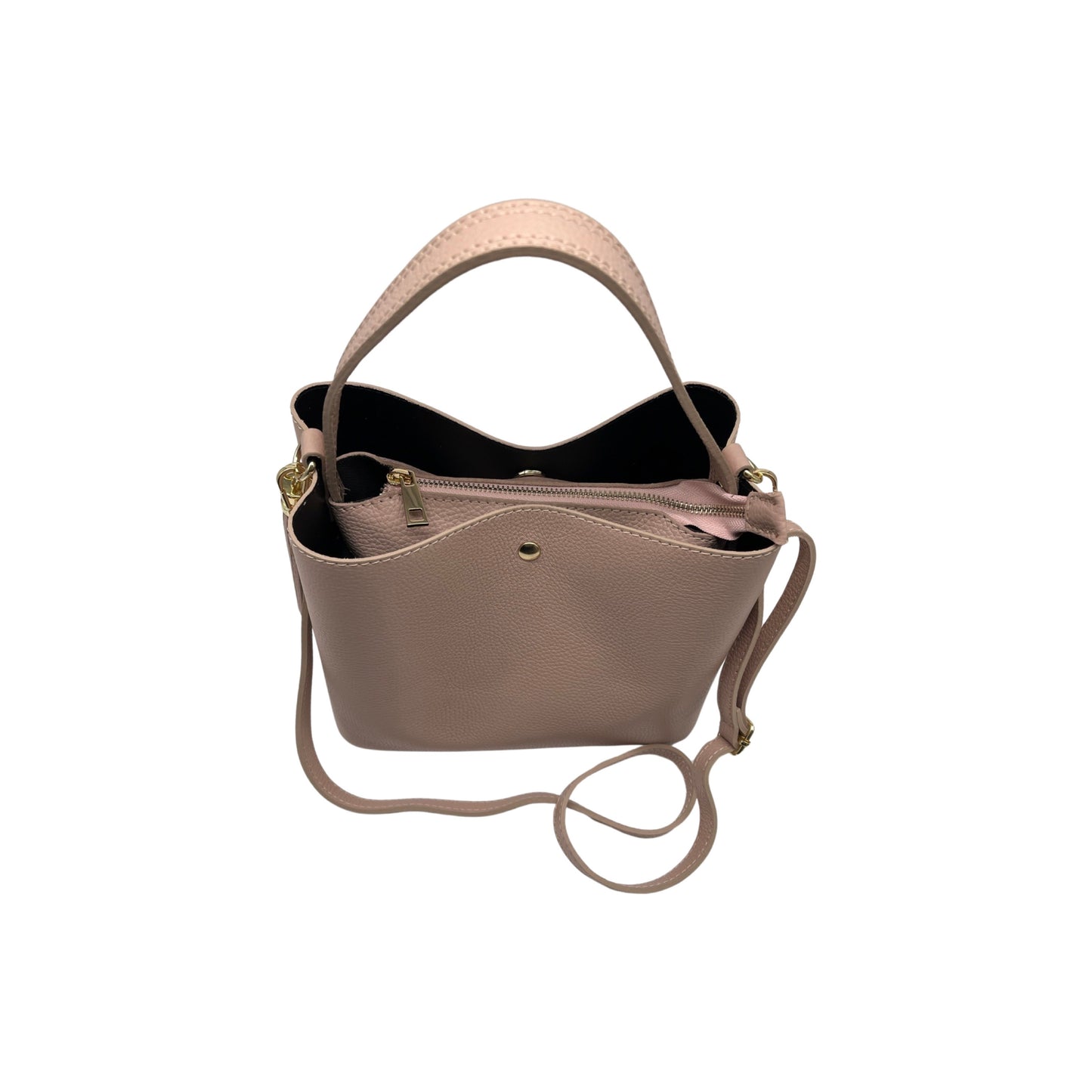 ELOISE G NUDE GRAIN LEATHER BUCKET BAG