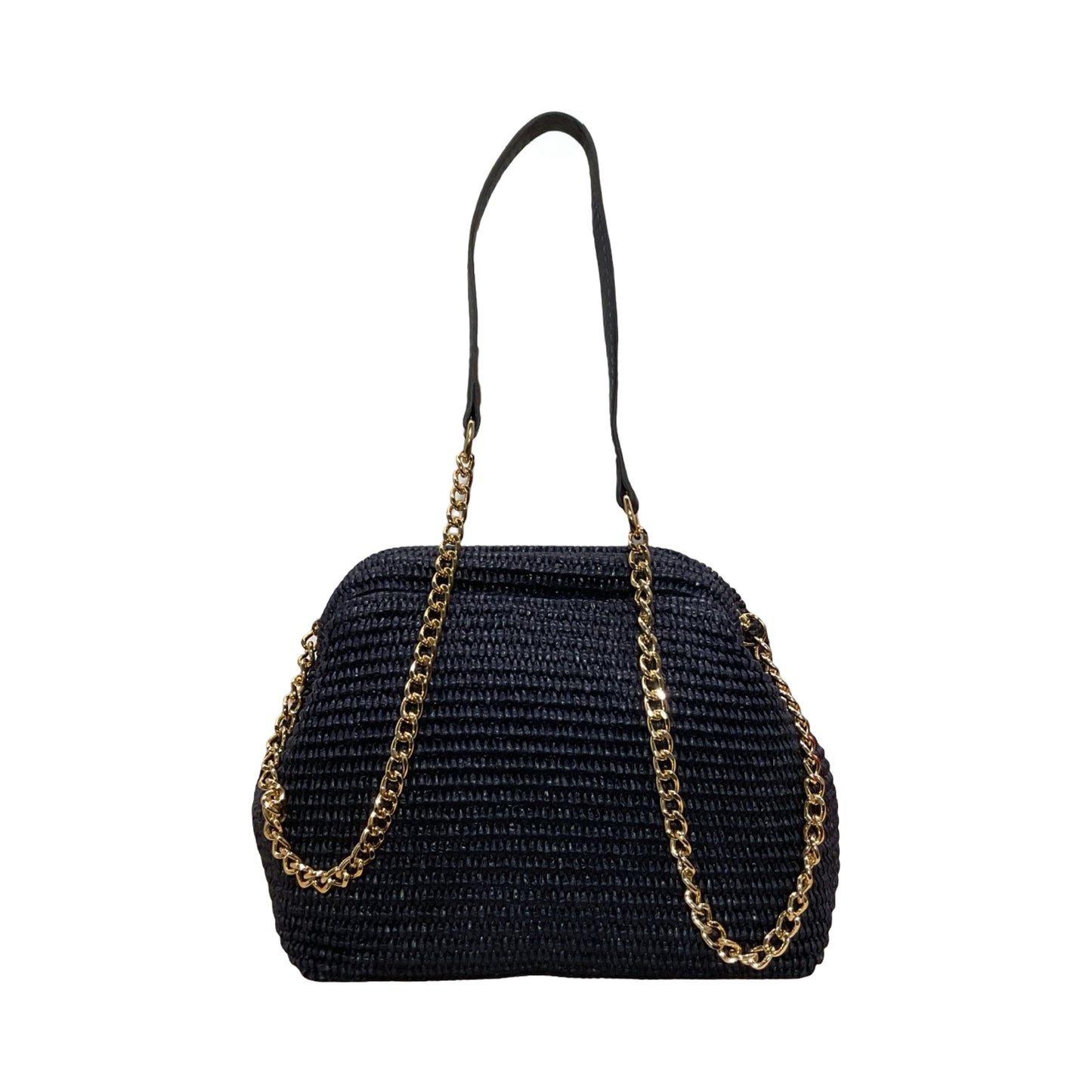 SAC CUIR RAPHIA FERMOIR LAURE