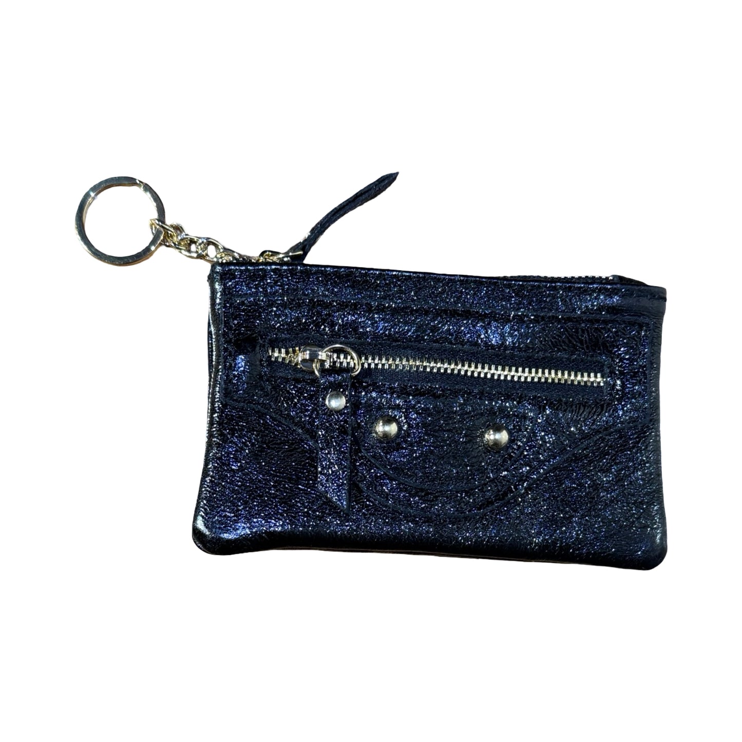 PORTE CLE MONNAIE CUIR  CLOUTE