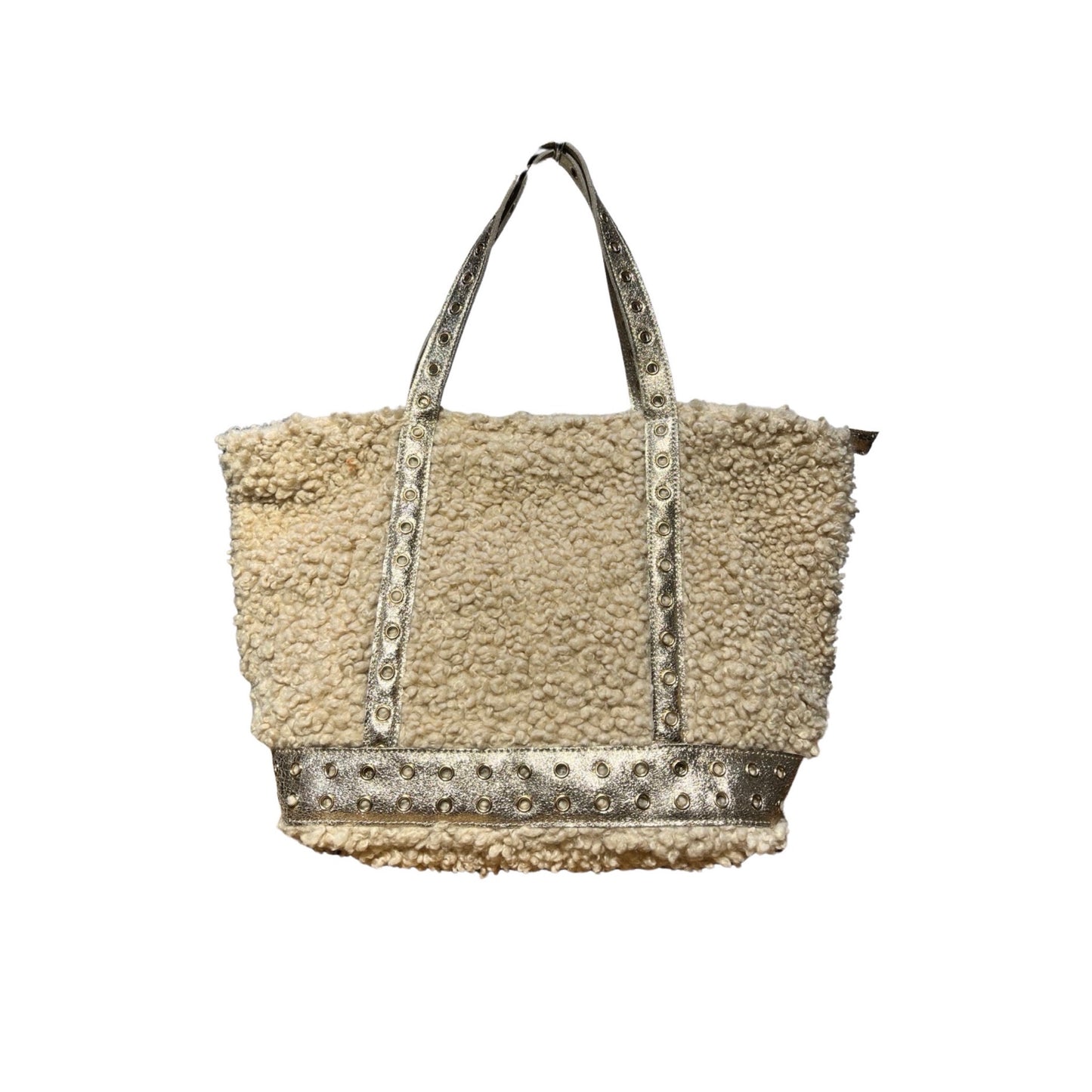 SAC SHOPPING TEXLILE GARNI CUIR