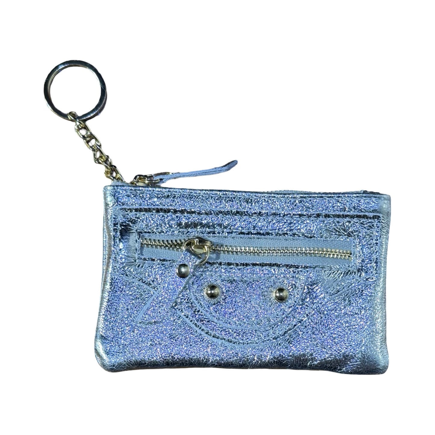 PORTE CLE MONNAIE CUIR  CLOUTE