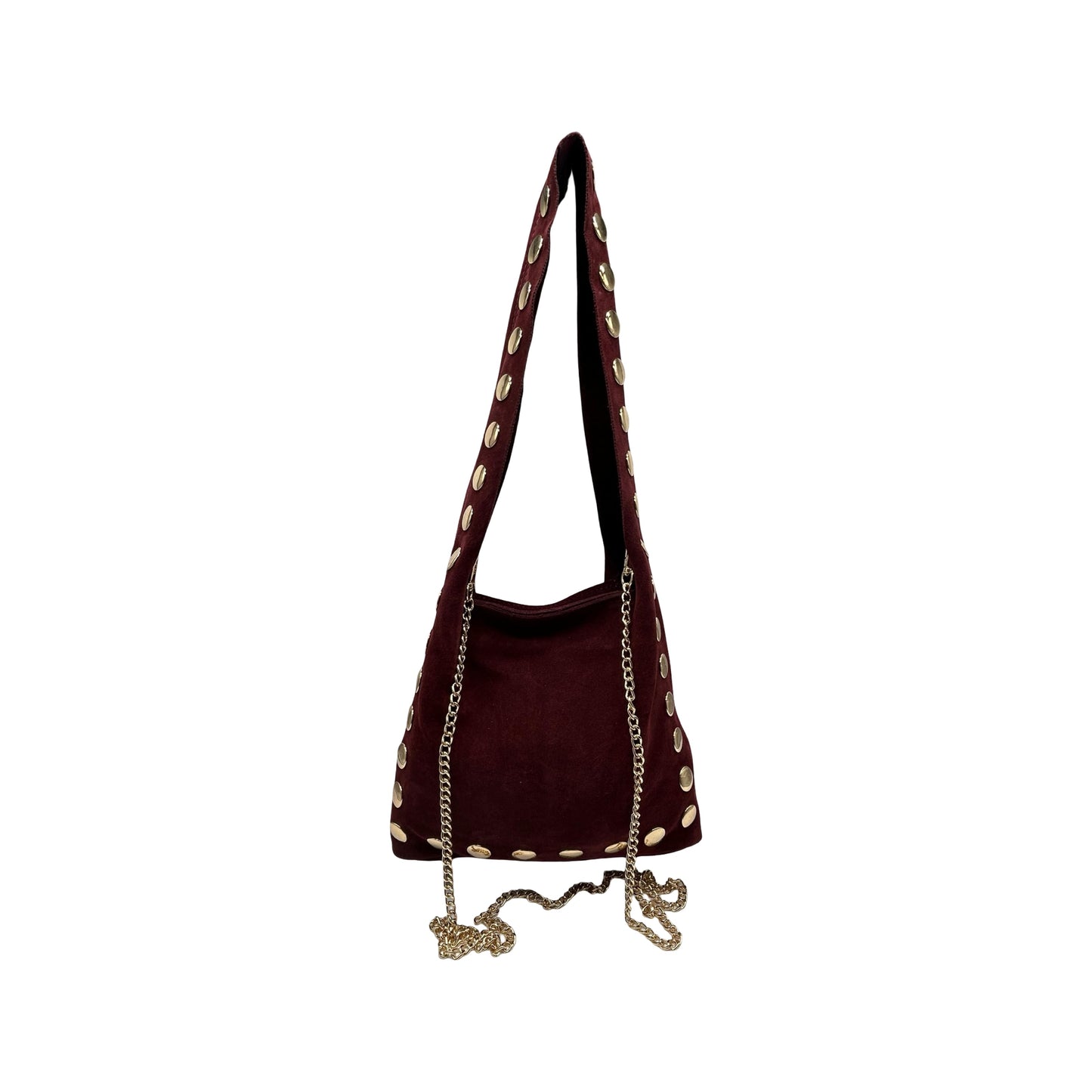 SAC A MAIN EN CUIR CLOUTÉ OR - MODÈLE "ALEXA"