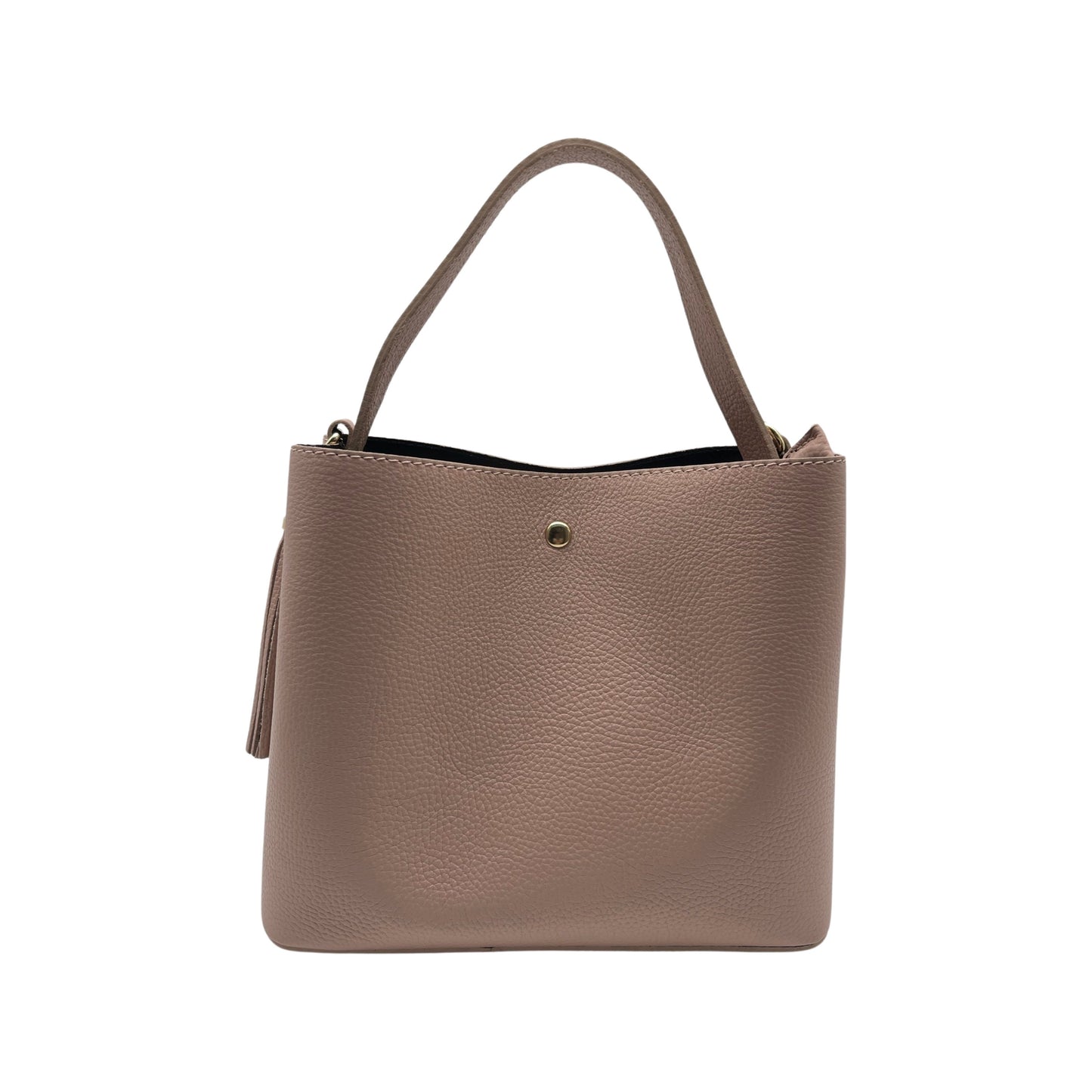 ELOISE G NUDE GRAIN LEATHER BUCKET BAG