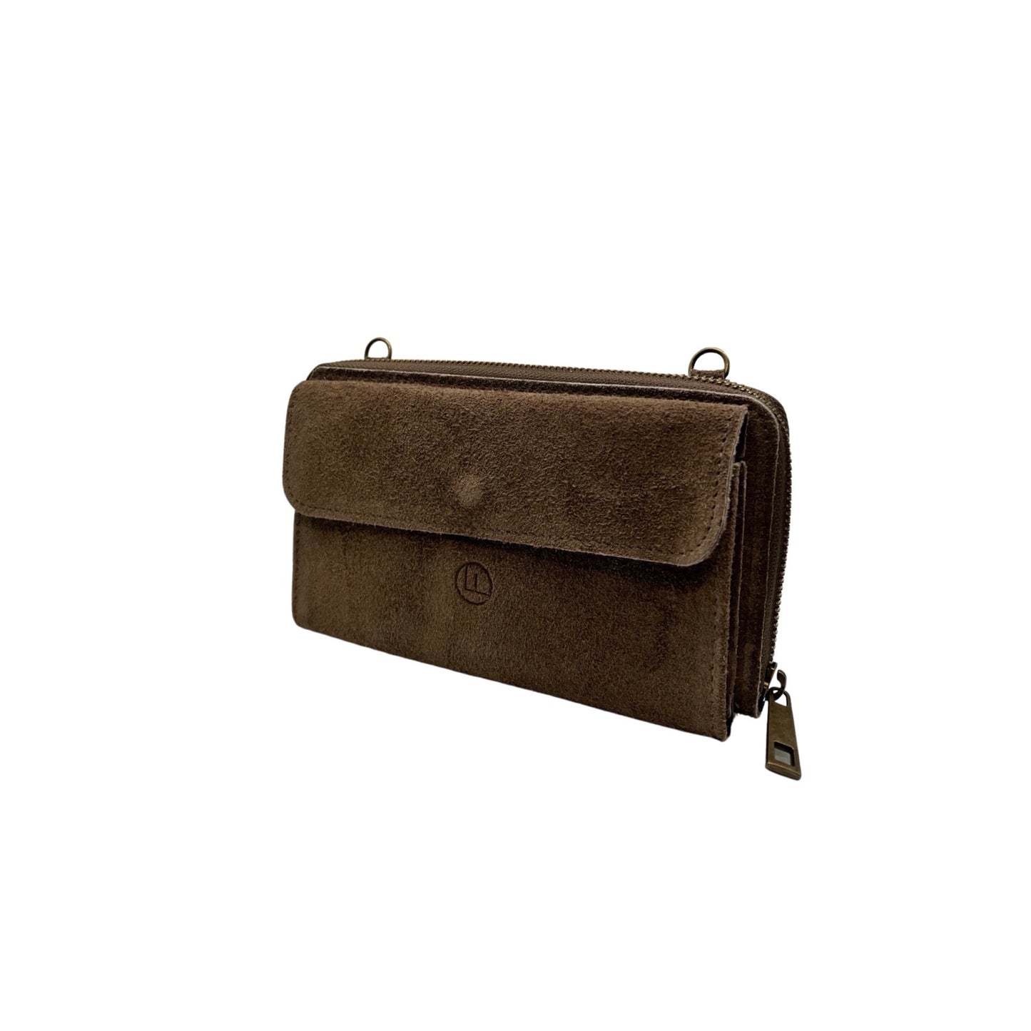 POCHETTE CUIR SUEDE HORIZONTAL