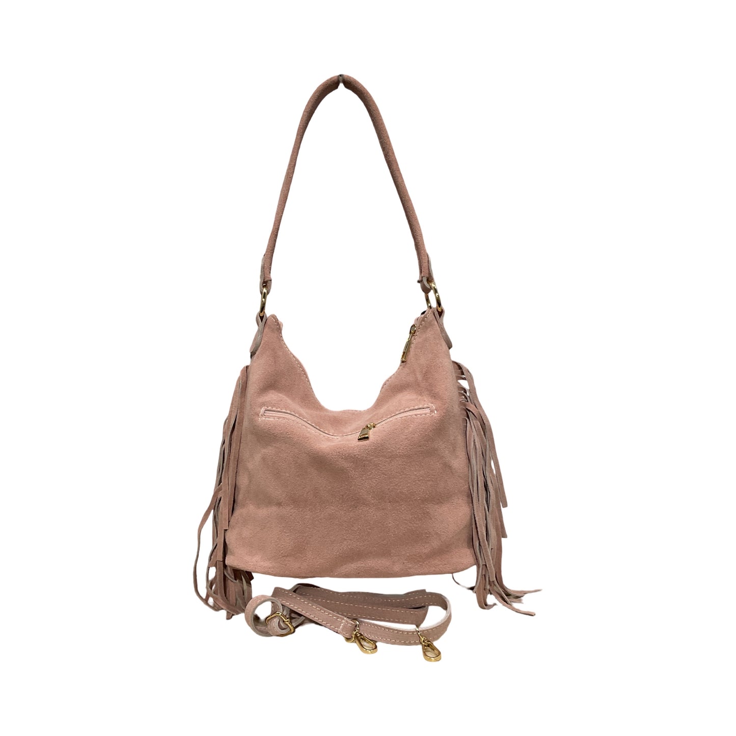 Sac Seau Cuir Suede Frange