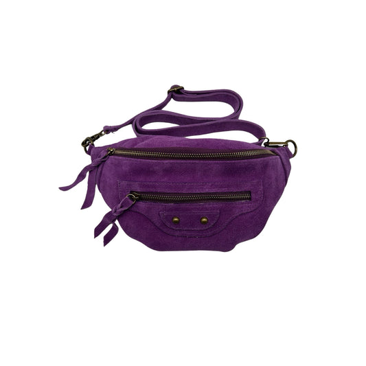 SAC BANANE CUIR DAIM JADE VIOLET