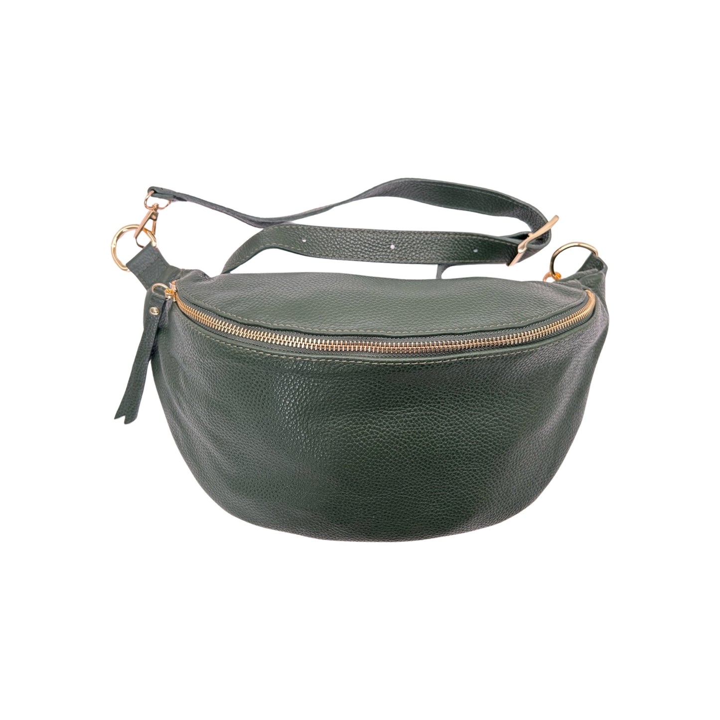 GROSSE GÜRTELTASCHE AUS SAATLEDER 39 CM GRÜN