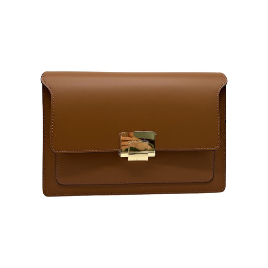 CANDICE CAMEL SMOOTH LEATHER CROSSBODY BAG 