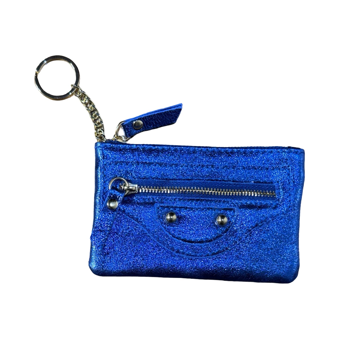 PORTE CLE MONNAIE CUIR  CLOUTE