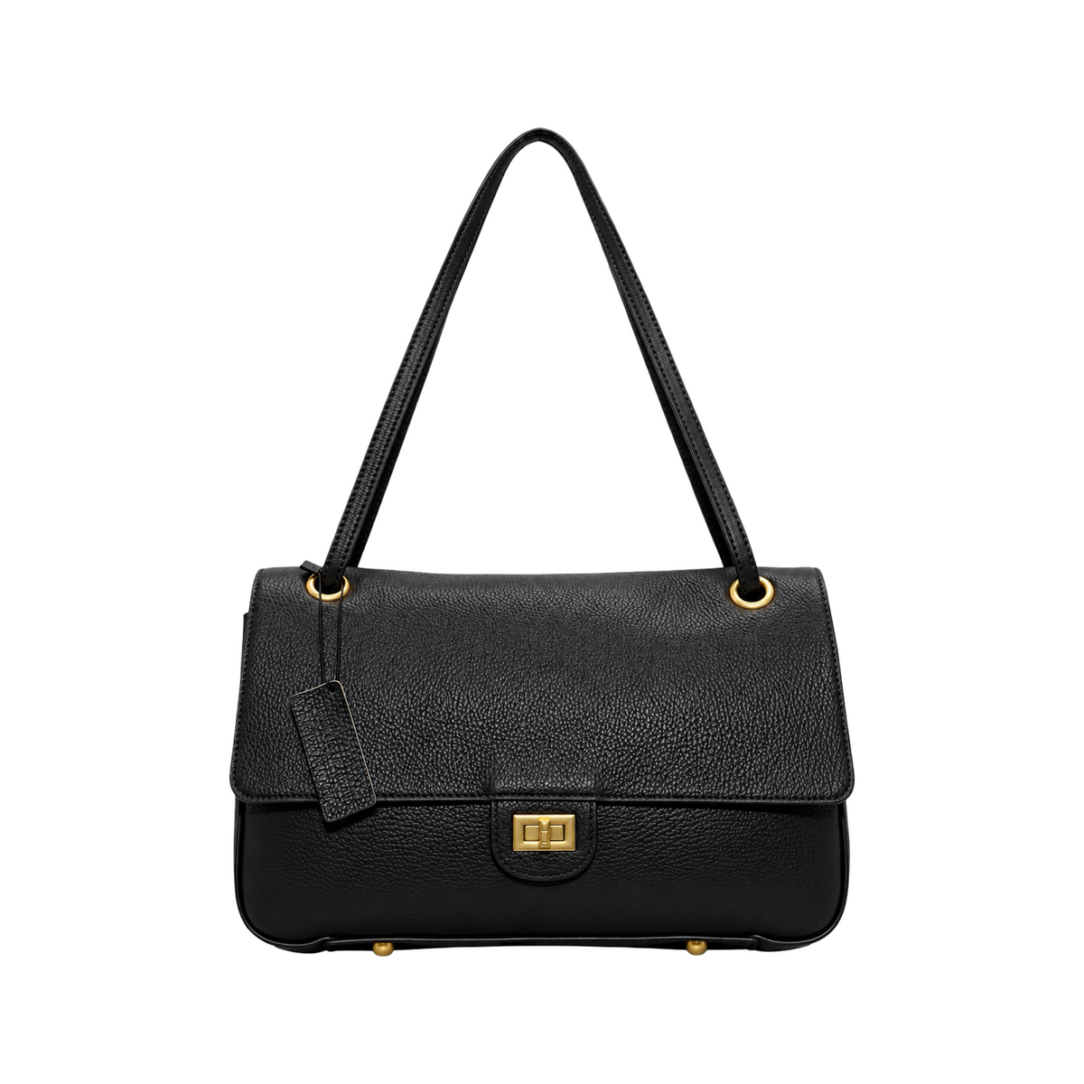 Sac Porté Épaule en Cuir Grainé Apoline
