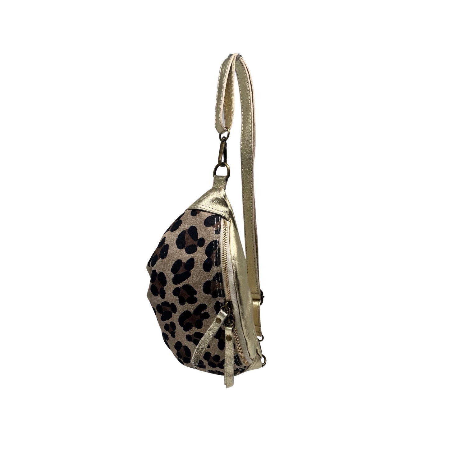 SAC BANANE CUIR LEOPARD PM