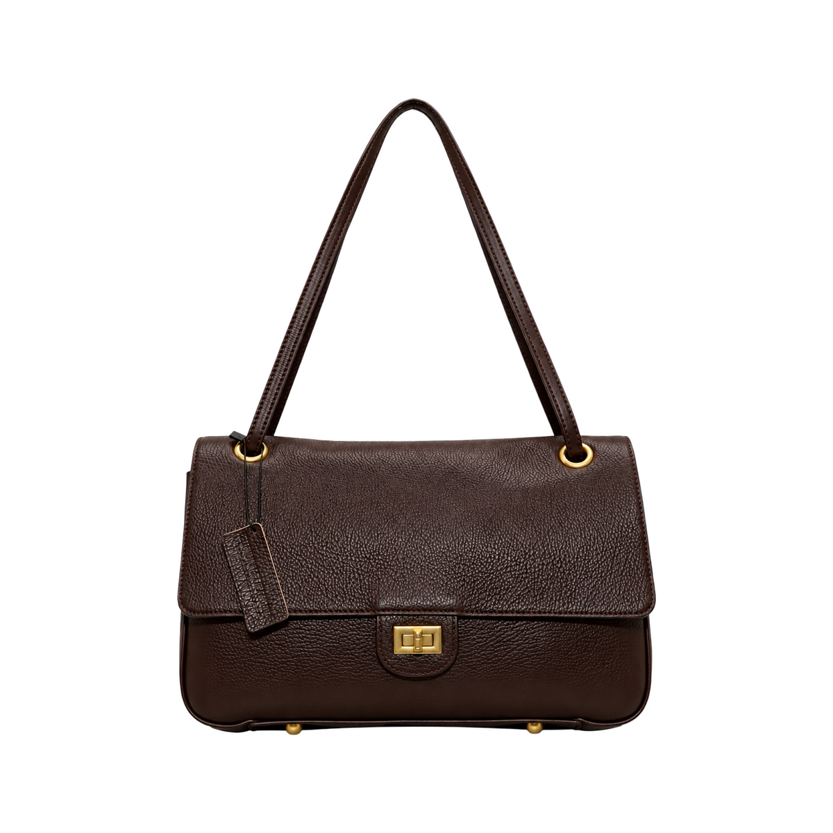 Sac Porté Épaule en Cuir Grainé Apoline