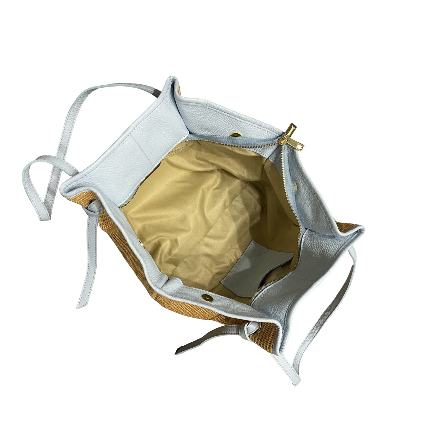 Sac Cuir Raphia Medium Shopping
