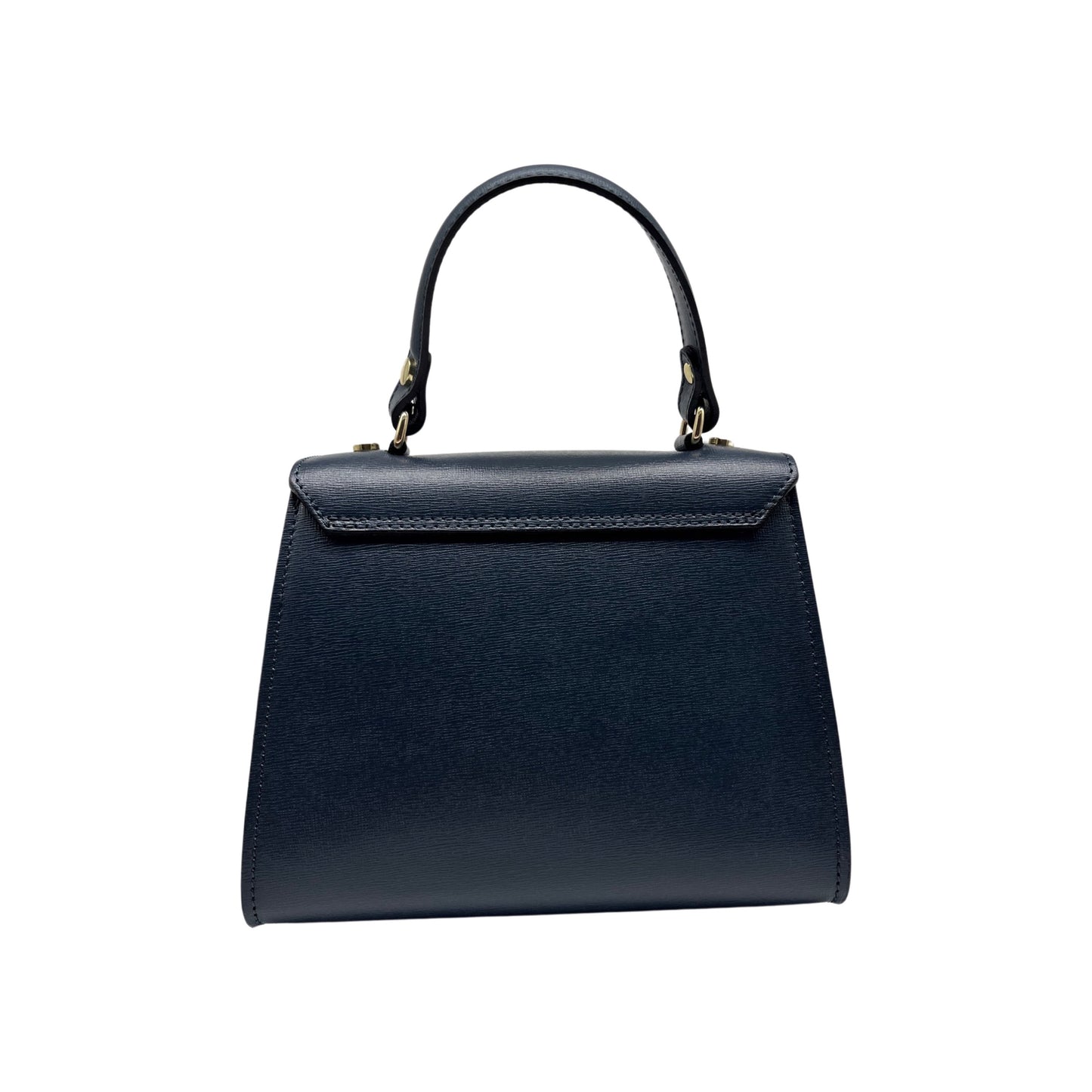 SAFIANO JACQUELINE BLUE LEATHER HANDLE BAG