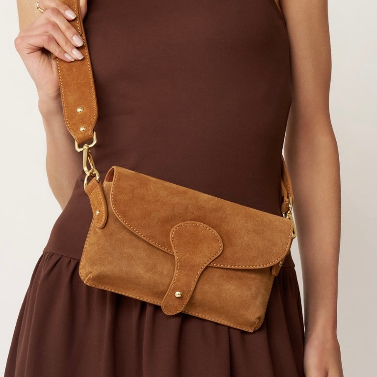SAC BANDOULIERE CUIR SUEDE LOU