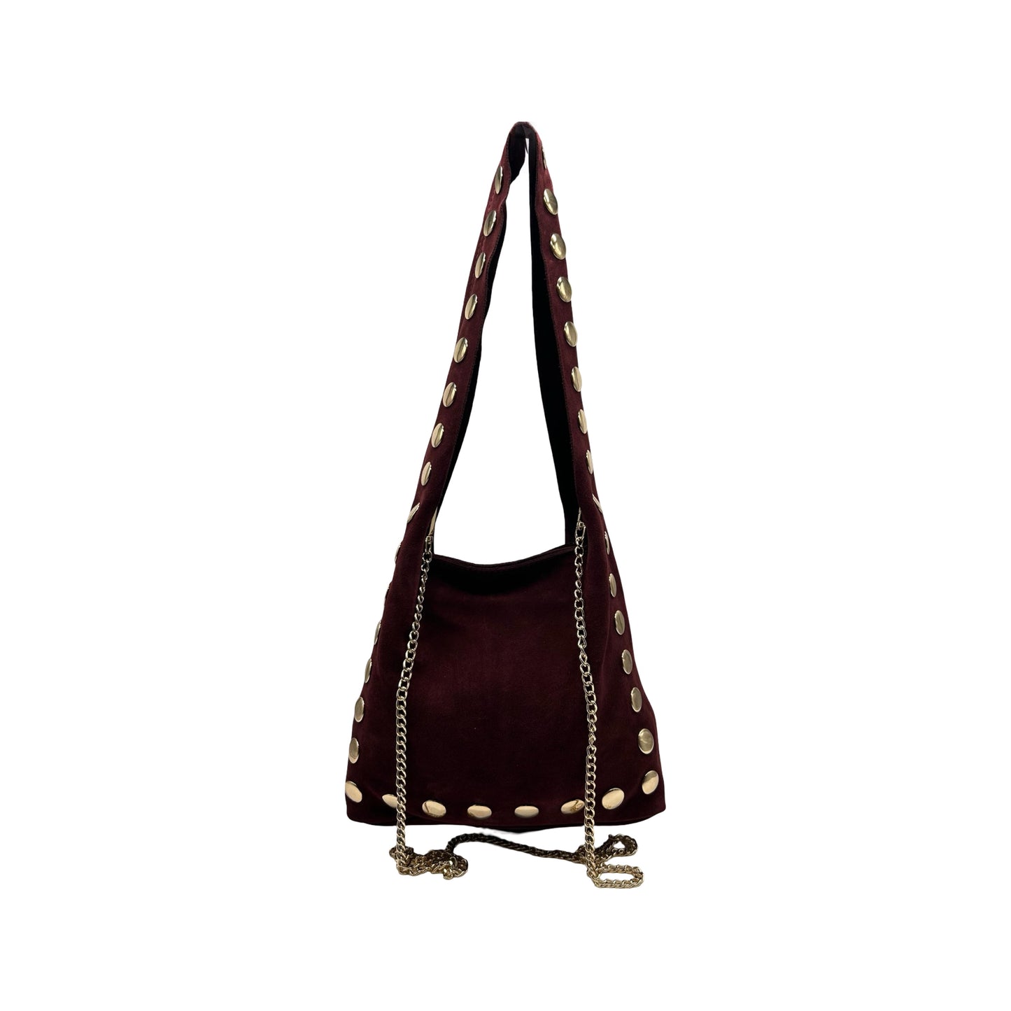 SAC A MAIN EN CUIR CLOUTÉ OR - MODÈLE "ALEXA"