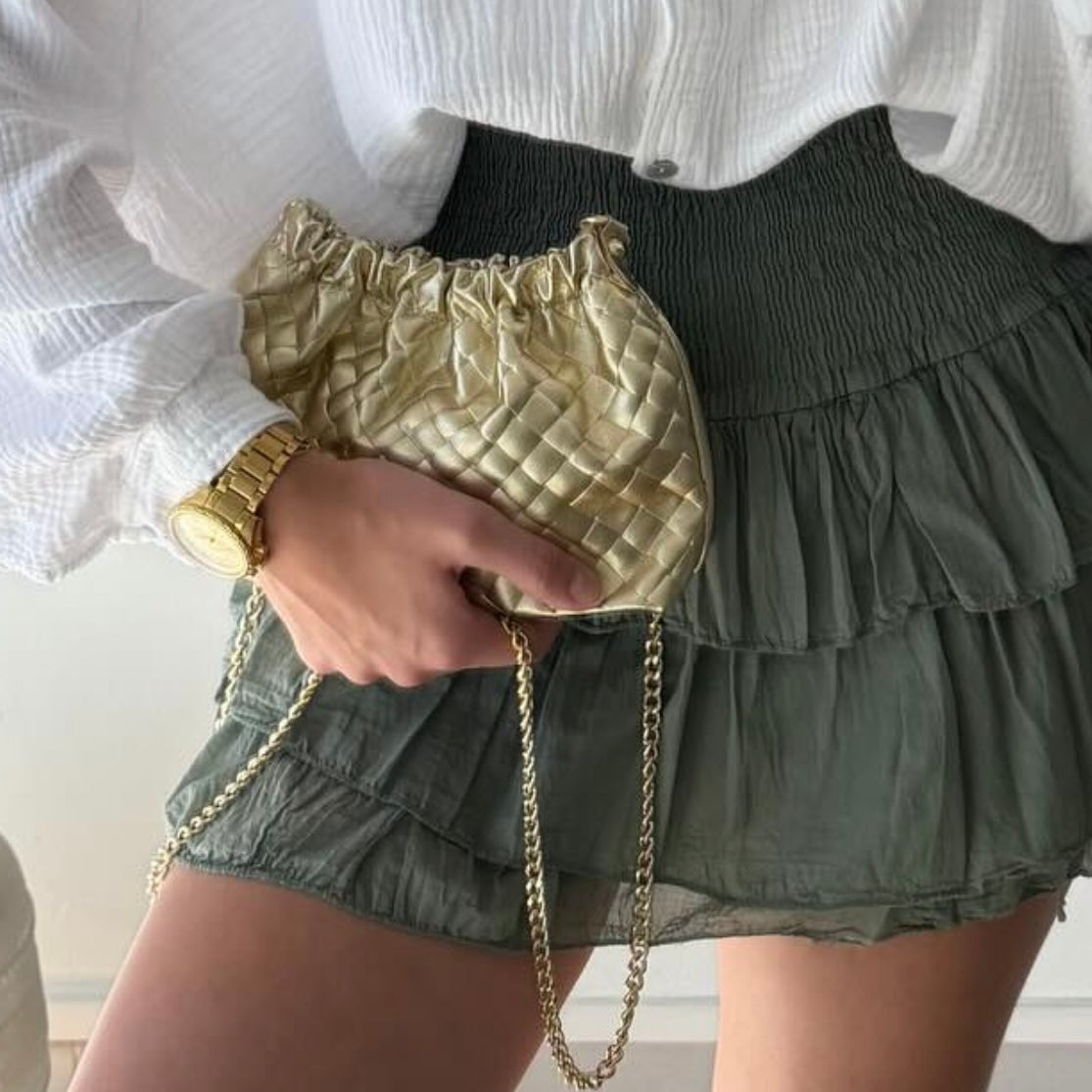 Sac cuir irisé tresse Plissa S
