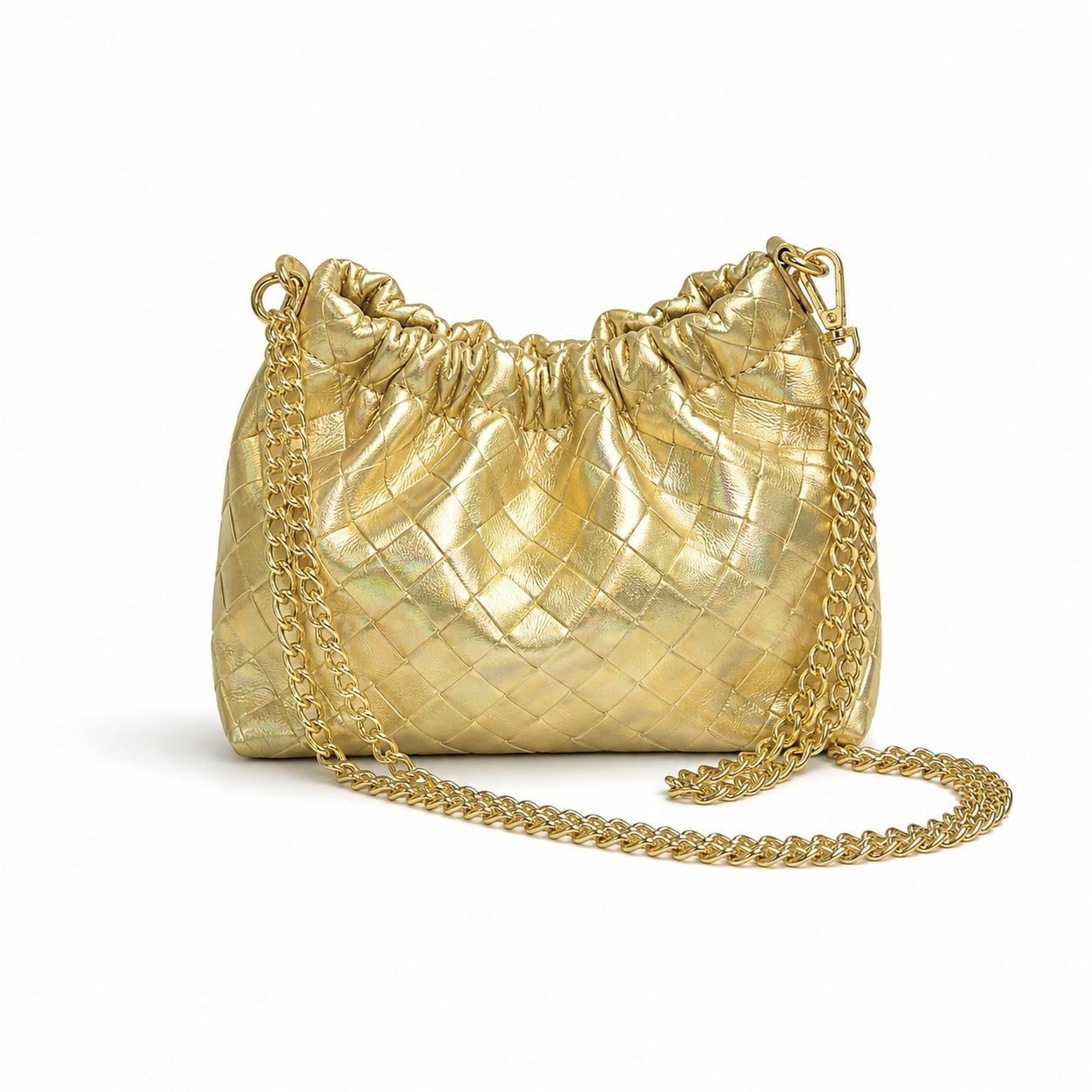 Sac cuir irisé tresse Plissa S