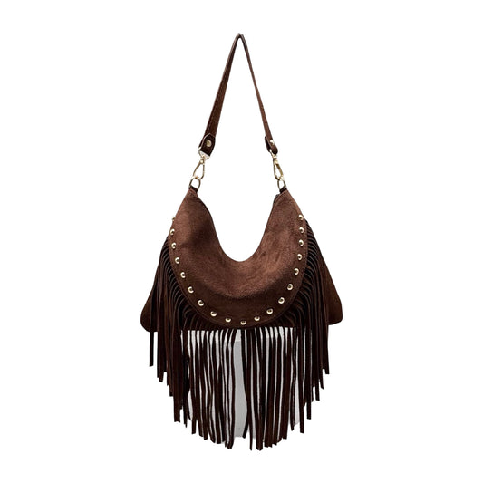 Sac bandoulière cuir suède réal