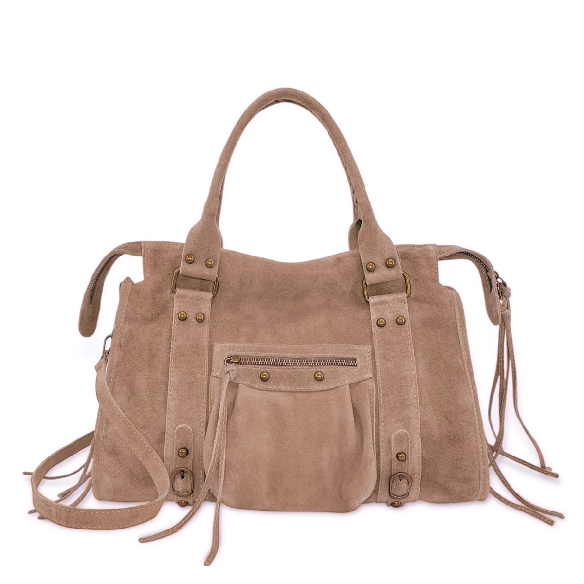 SAC CUIR SUÈDE CAPUCINE L