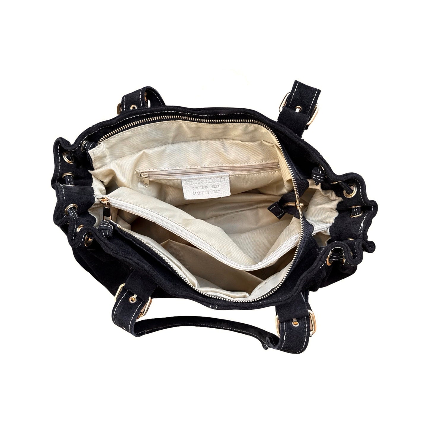 SAC CUIR SUEDE "LACET" LARGE