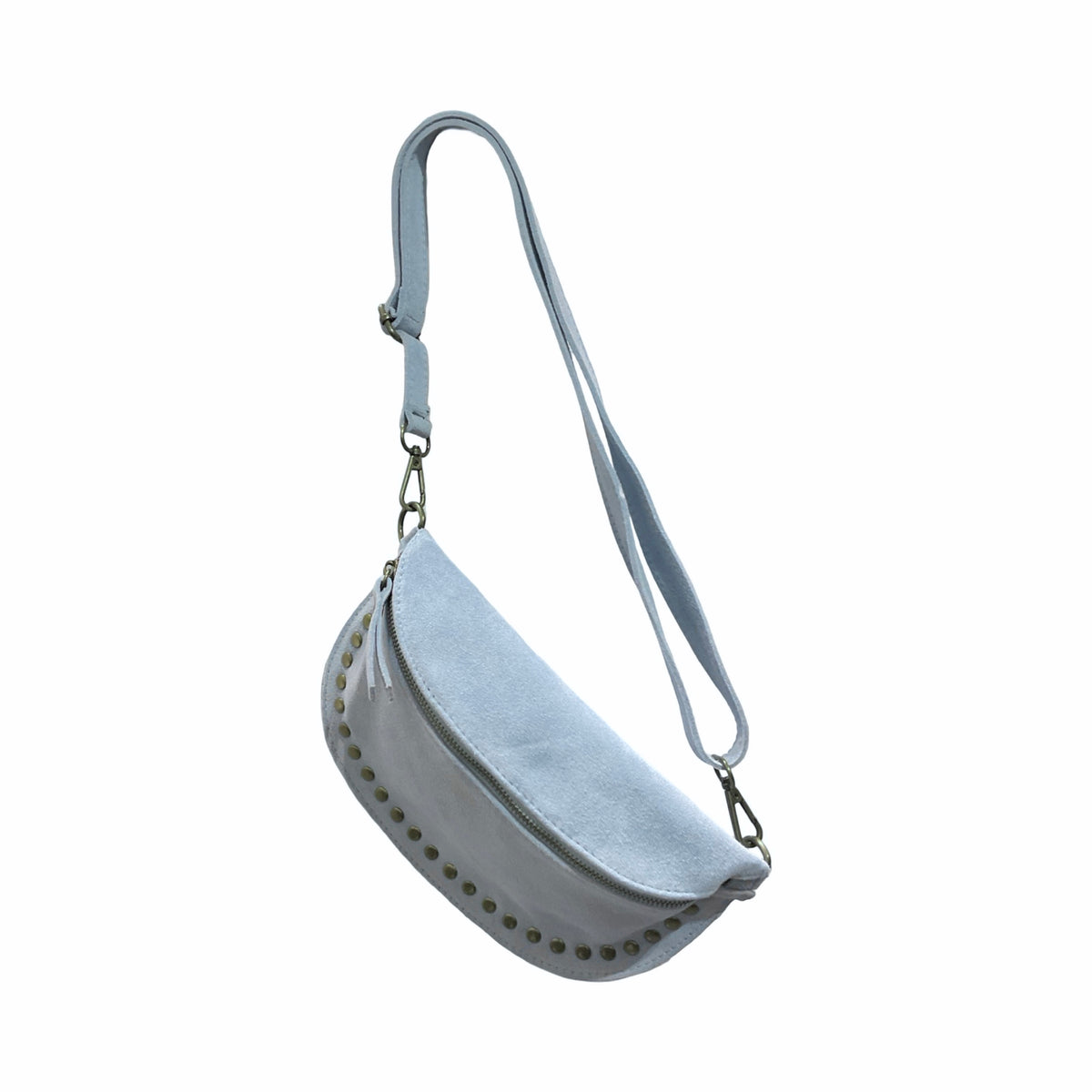 Sac Banane en Cuir Suède Clouté 26cm