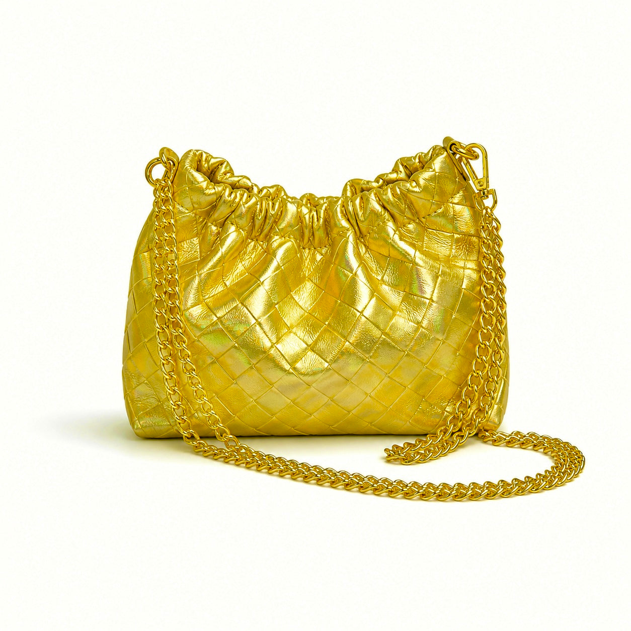 Sac cuir irisé tresse Plissa S