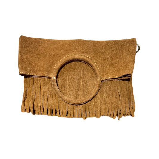 SAC CUIR SUEDE FRANGE POIGNAT
