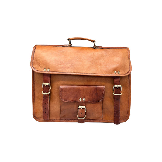 Goat leather briefcase 40 cm computer compartment