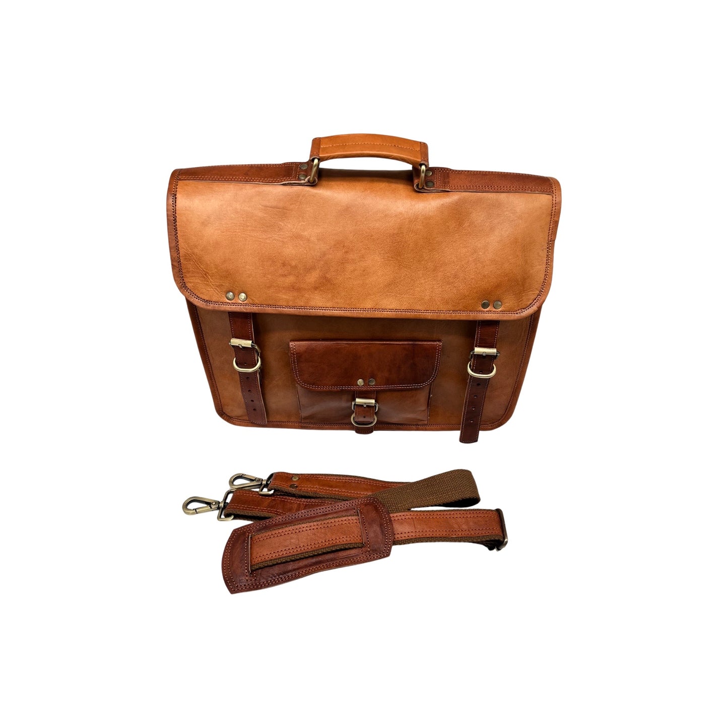 Goat leather briefcase 40 cm computer compartment