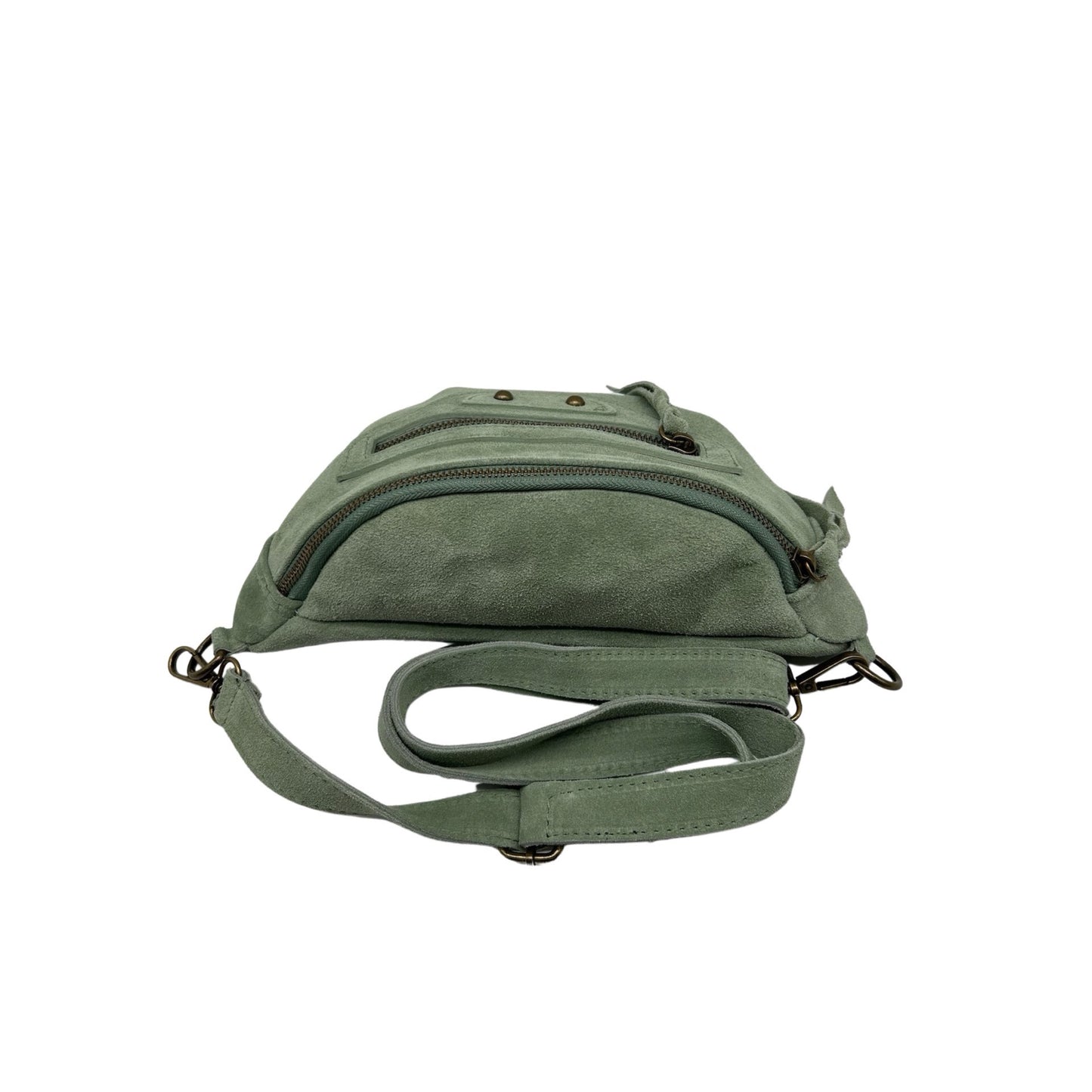 SAC BANANE CUIR DAIM JADE VERT