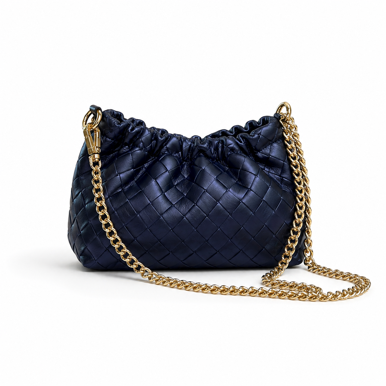 Sac cuir irisé tresse Plissa S