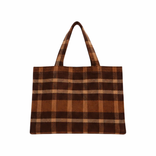 Sac cabas tricot tartan