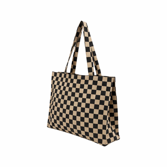 Sac cabas tricot damier