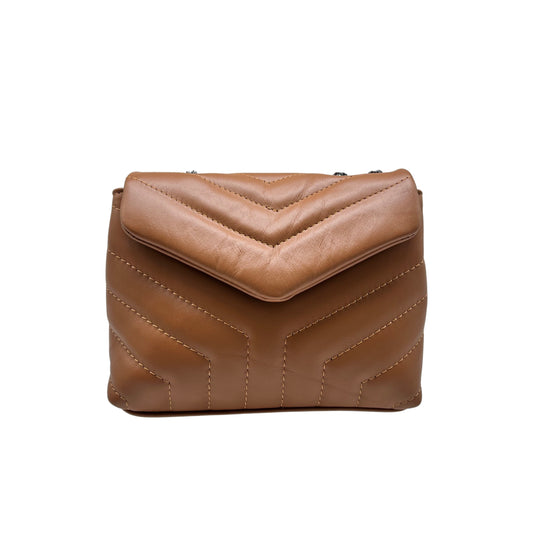 DIANE CAMEL GESTEPPTE LEDERTASCHE