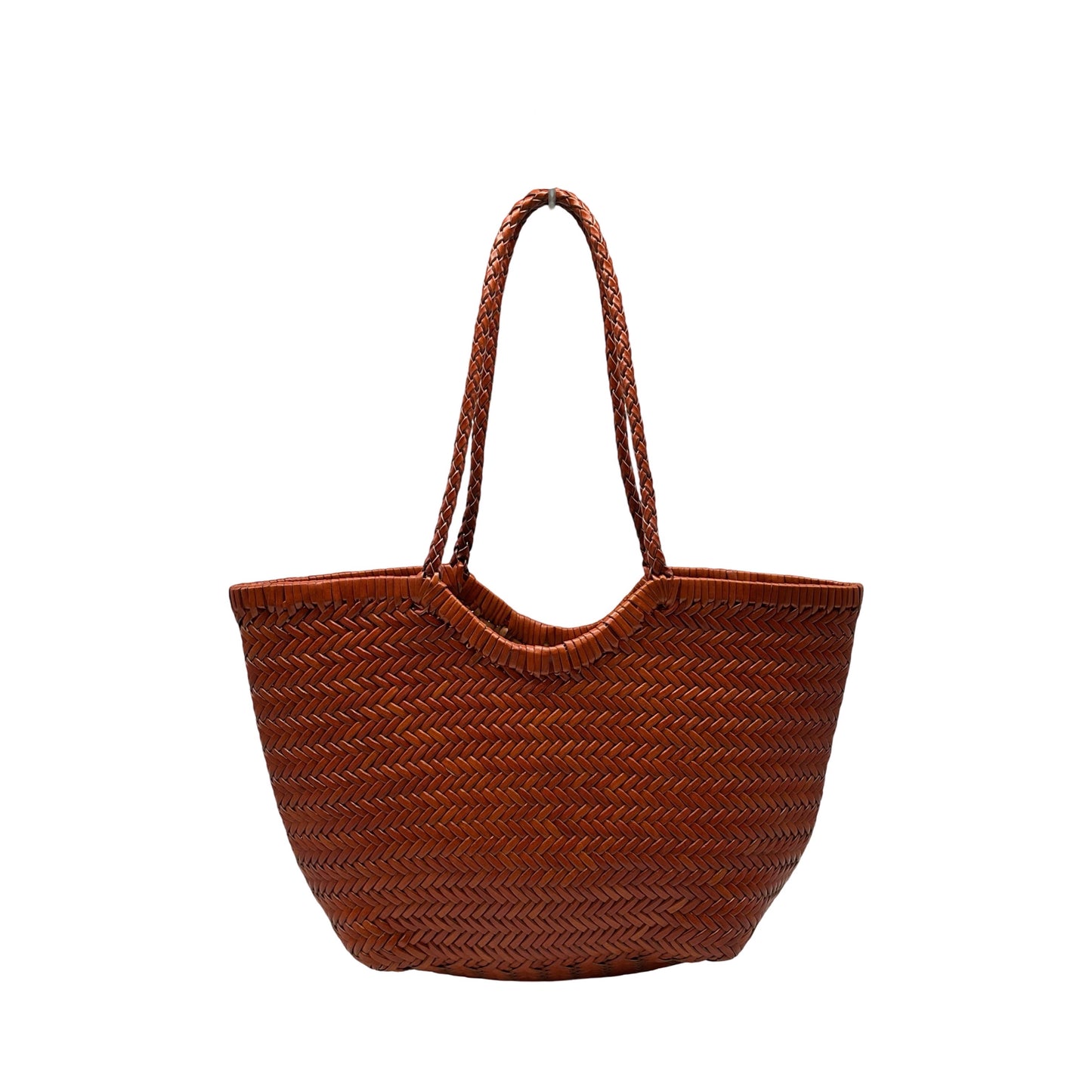 SAC SHOPPING CUIR TRESSE SMALL