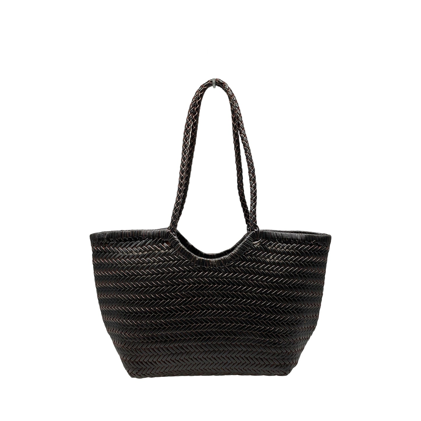 SAC SHOPPING CUIR TRESSE SMALL