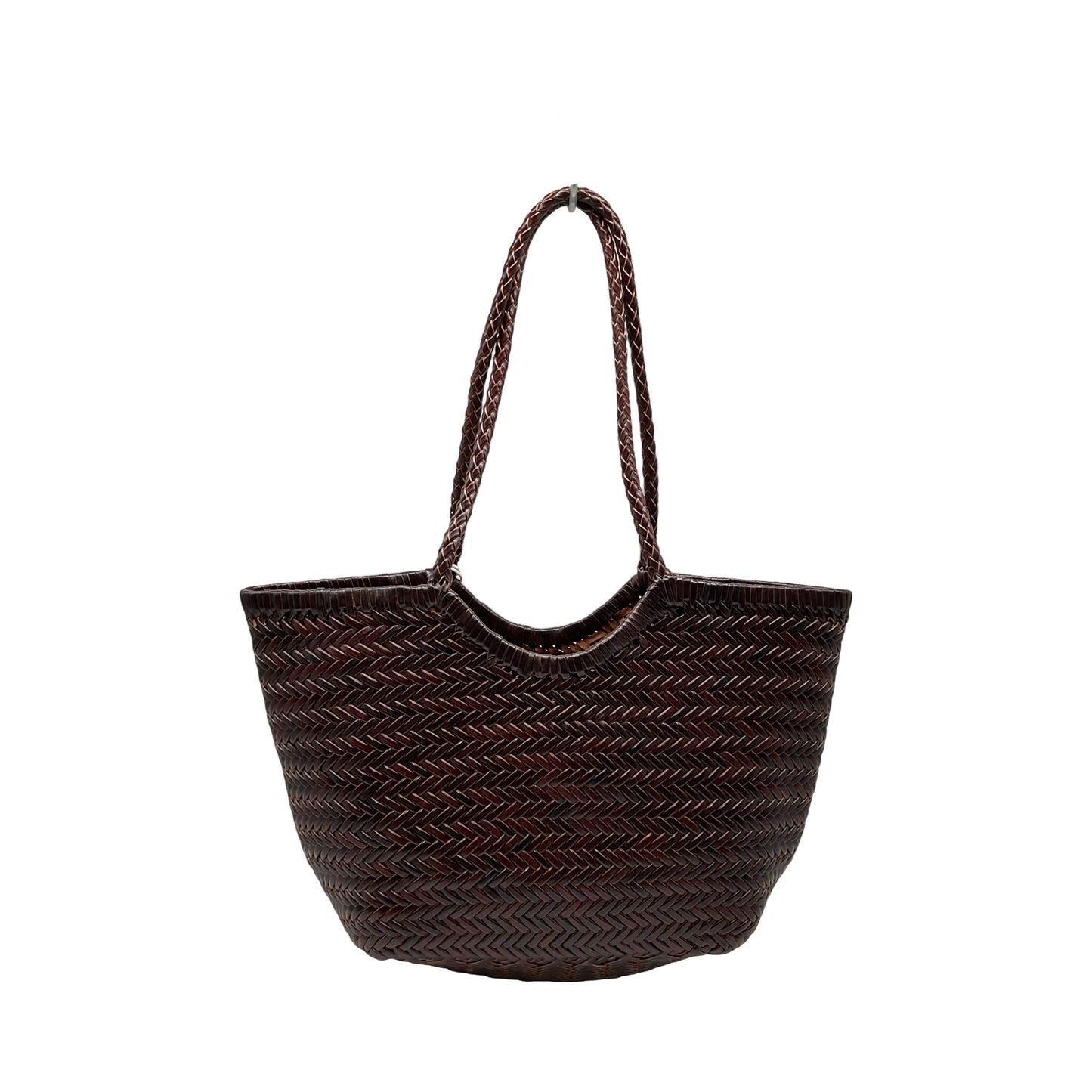 SAC SHOPPING CUIR TRESSE SMALL